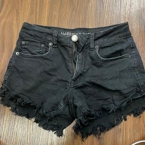 American Eagle outfitters hi- rise essential shorts stretch size 0 black jean